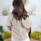 Irma Caramel Striped Top Entro