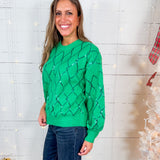 Jingle Christmas Green Seqiun Diamond Sweater
