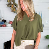 Johnson Olive Popover Top Entro