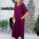 June Cabernet Shift Maxi Dress Entro