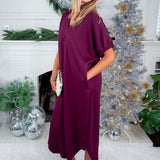 June Cabernet Shift Maxi Dress Entro