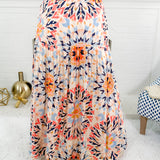 Kaleidoscope Smock Waist Maxi Skirt Elan