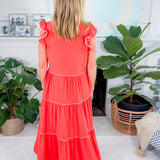 Kari Coral Ric-Rac Maxi Dress Mary Square