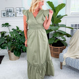 Katy Olive Khaki Maxi Dress Molly Bracken