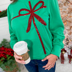 Kelly Green Bow  Gift Sweatshirt Mary Square