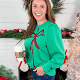 Kelly Green Bow  Gift Sweatshirt Mary Square