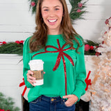 Kelly Green Bow  Gift Sweatshirt Mary Square