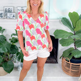 Kenzie Color Me Sweet Coral Top Mary Square
