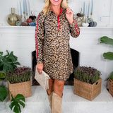Lana Leopard + Red Accents Shirtdress Jodifl