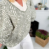 Lariat Sage Boho Leaf Top Jodifl