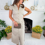 Layna Chalk Ruched Maxi Dress SEDGE