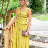 Livia Chartreuse Smocked Top Lucy Paris