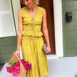Livia Chartreuse Smocked Top Lucy Paris