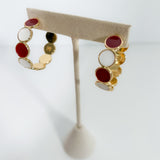 Lyla Crimson + White Earrings Mary Square