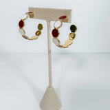 Lyla Crimson + White Earrings Mary Square