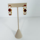 Lyla Crimson + White Earrings Mary Square