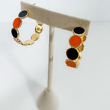 Lyla Navy + Orange Earrings Mary Square