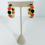 Lyla Navy + Orange Earrings Mary Square