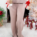 Lyle Mocha Ribbed Sweater Pants Rain + Rose