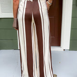 Maisy Brown + Cream Striped Pants Lucy Paris