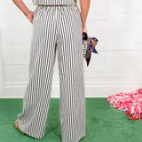 Mattie Navy Stripe Wide Leg Pant