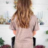 Maxwell Taupe Drop Shoulder Polo Top BOBI