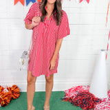 McWane Crimson + White Stripe Mini Dress