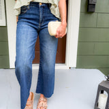 Meg Inexhaustible Wide Leg Raw Hem Jeans KUT
