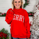 Merry Embroidered Red Sweatshirt BucketList