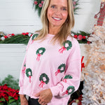 Millie Baby Pink Wreaths Sweatshirt Mary Square