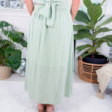Mint Melody Striped Maxi Skirt Meet Me in Santorini