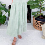 Mint Melody Striped Maxi Skirt Meet Me in Santorini