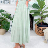 Mint Melody Striped Maxi Skirt Meet Me in Santorini