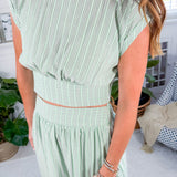 Mint Melody Striped Tie Back Top Meet Me in Santorini