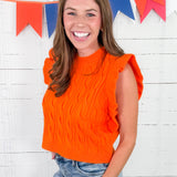 Miranda Orange Sweater Vest Sincerely Ours