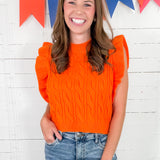 Miranda Orange Sweater Vest Sincerely Ours
