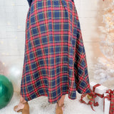 Molly Navy Plaid Maxi Skirt Entro