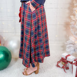 Molly Navy Plaid Maxi Skirt Entro