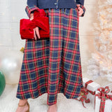 Molly Navy Plaid Maxi Skirt Entro