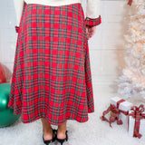 Molly Red Plaid Maxi Skirt Entro