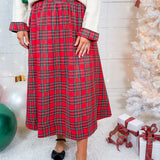 Molly Red Plaid Maxi Skirt Entro
