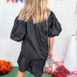 Morgan Black Poplin Mini Dress Sincerely Ours