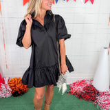 Morgan Black Poplin Mini Dress Sincerely Ours