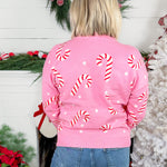 Moseley Pink Christmas Candy Cane Sweater Staccato