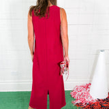 Myrtle Cherry Gold Studded Maxi Dress Entro
