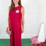 Myrtle Cherry Gold Studded Maxi Dress Entro