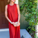 Myrtle Rust Gold Studded Maxi Dress Entro