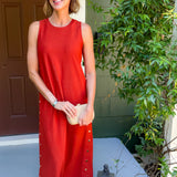 Myrtle Rust Gold Studded Maxi Dress Entro