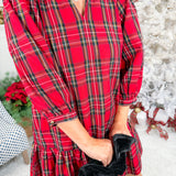 Naomi Red Plaid Mini Dress Mary Square