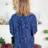 Nelson Navy Button Front Top